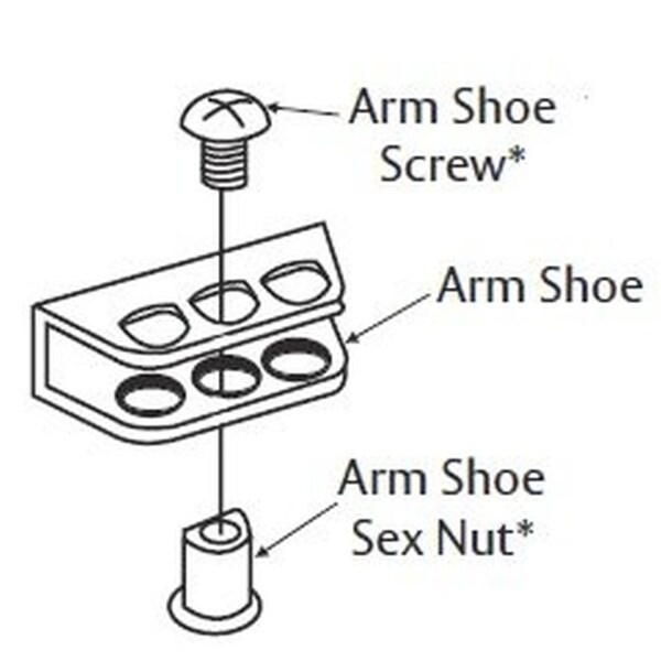 Norton Door Controls 770111689 Rod and Shoe Assembly for 1600BC; 1601; 7500; 8000; or 9300BC Aluminum 770111689 - main